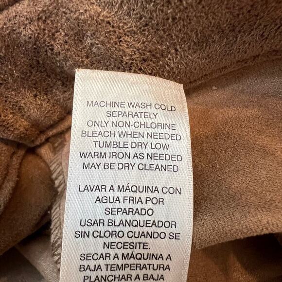 Chico’s Brown Vegan Sueded Leather Look Pants Size 00 (Size 2)  New Without Tags - Picture 11 of 13